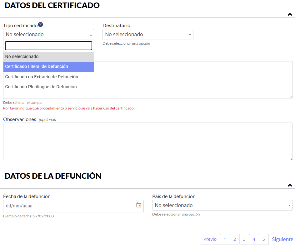 rellenar datos fallecido rellenar datos fallecido